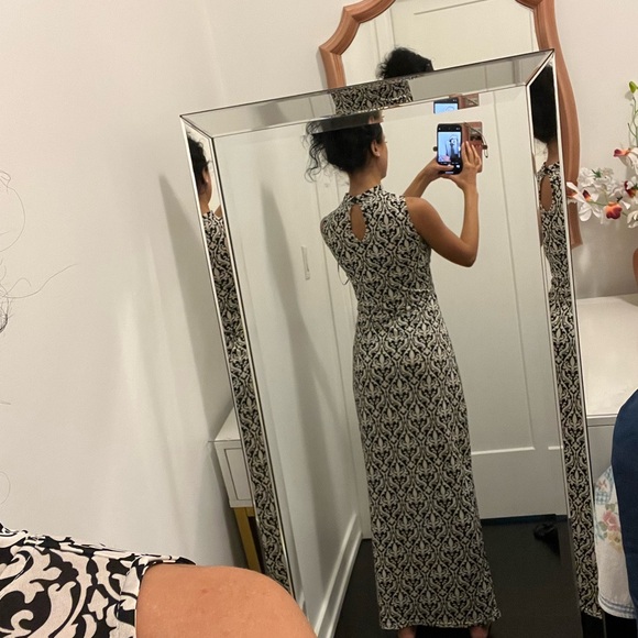 Turtle neck dress, beige and black - Picture 4 of 4